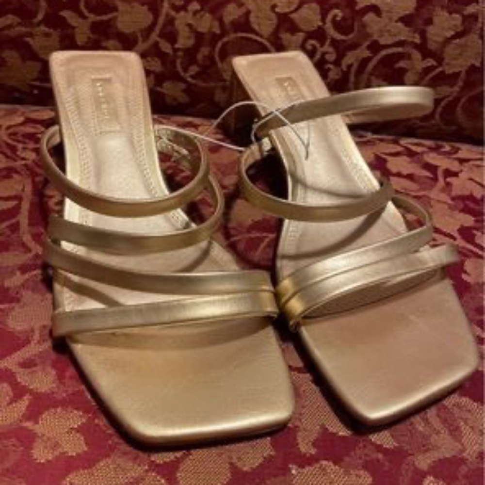Topshop: Women's Wedge Heel: Gold: Size 8.5 (New)